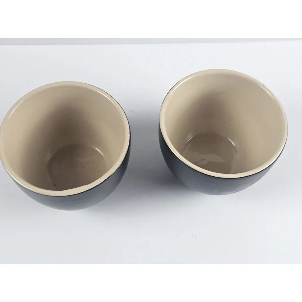 Yours Mine Baileys Irish Cream Vintage Dessert Stoneware Cups 90’s Black Matte